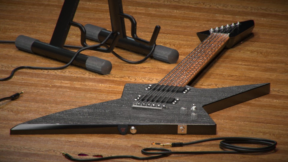 Luxrender Guitar Scene preview image 1